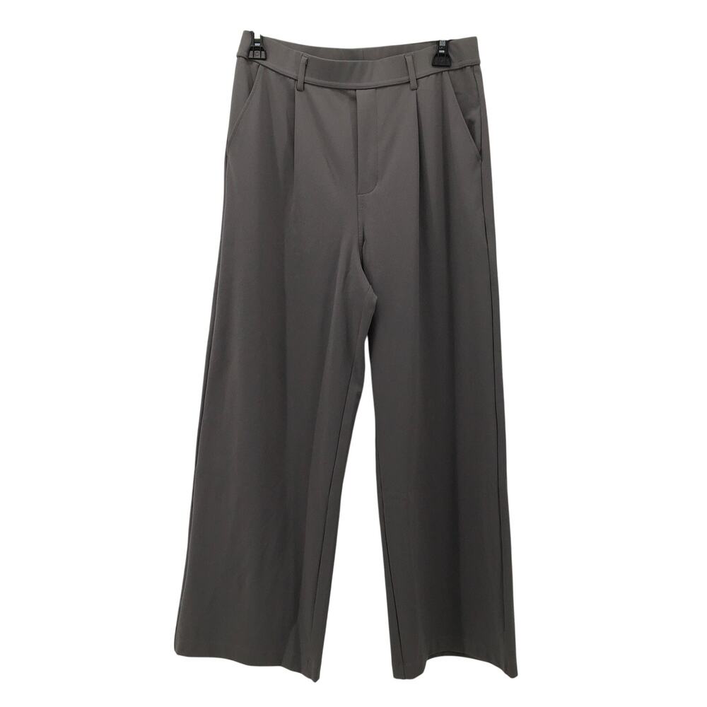 Halara Grey Wide Leg Pleated Trousers High Waisted Corporate Goth Workwear MP